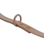 teal PVC dog leash with textured strap, metal swivel clasp, and reinforced end, on a white background.