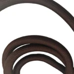 brown round rope dog leash with a braided rope body and metal snap hook, on a white background.