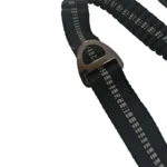elastic bungee dog leash with a stretch cord, reinforced handle, and metal snap hook, on a white background.